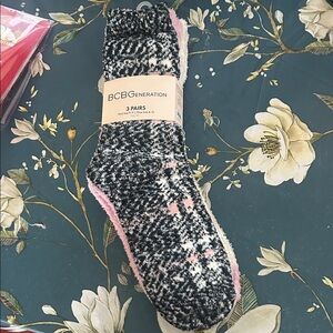 BCBGeneration Black and Pink Knit Socks